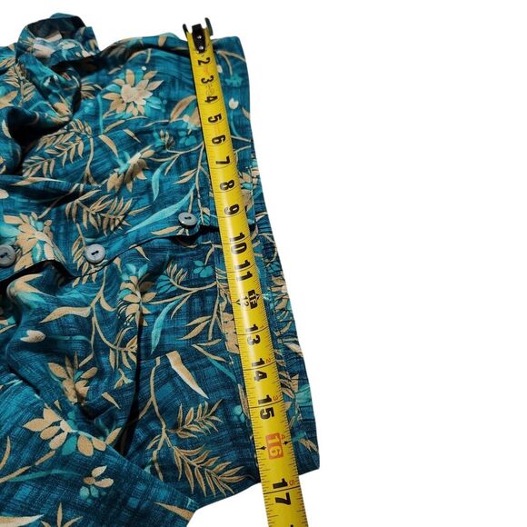 Sag Harbor Maxi Skirt Size XL Blue Floral Front Buttons Elastic Waist - Picture 5 of 11